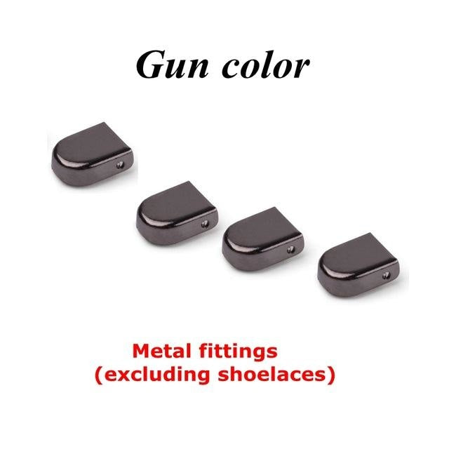 Flat Elastic Shoelaces - 4 pcs Gun color - Shoelace