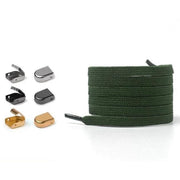 Flat Elastic Shoelaces - Army Green - Shoelace
