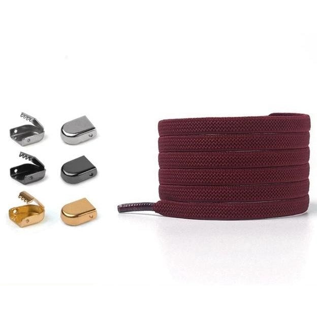 Flat Elastic Shoelaces - Dark red - Shoelace