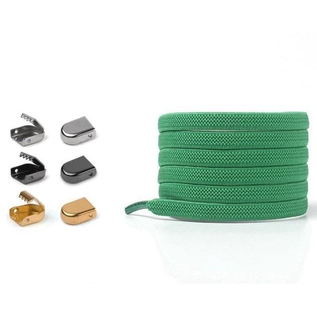 Flat Elastic Shoelaces - Green - Shoelace