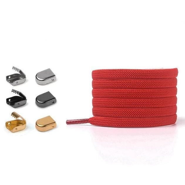 Flat Elastic Shoelaces - Red - Shoelace