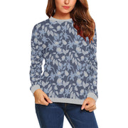 Lacey Blue Grey Crewneck Top - Crewneck Top