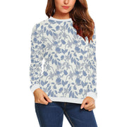 Lacey Ivory Blue Crewneck Top - Crewneck Top