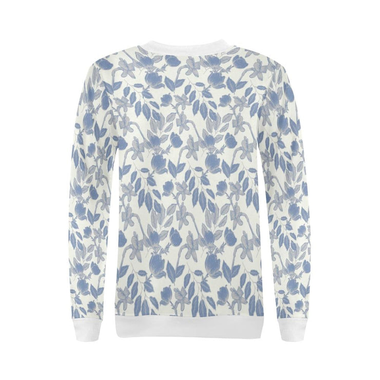 Lacey Ivory Blue Crewneck Top - Crewneck Top