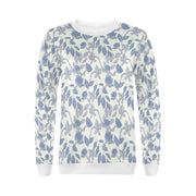 Lacey Ivory Blue Crewneck Top - XS - Crewneck Top