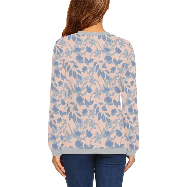 Lacey Pink Blue Crewneck Top - Crewneck Top