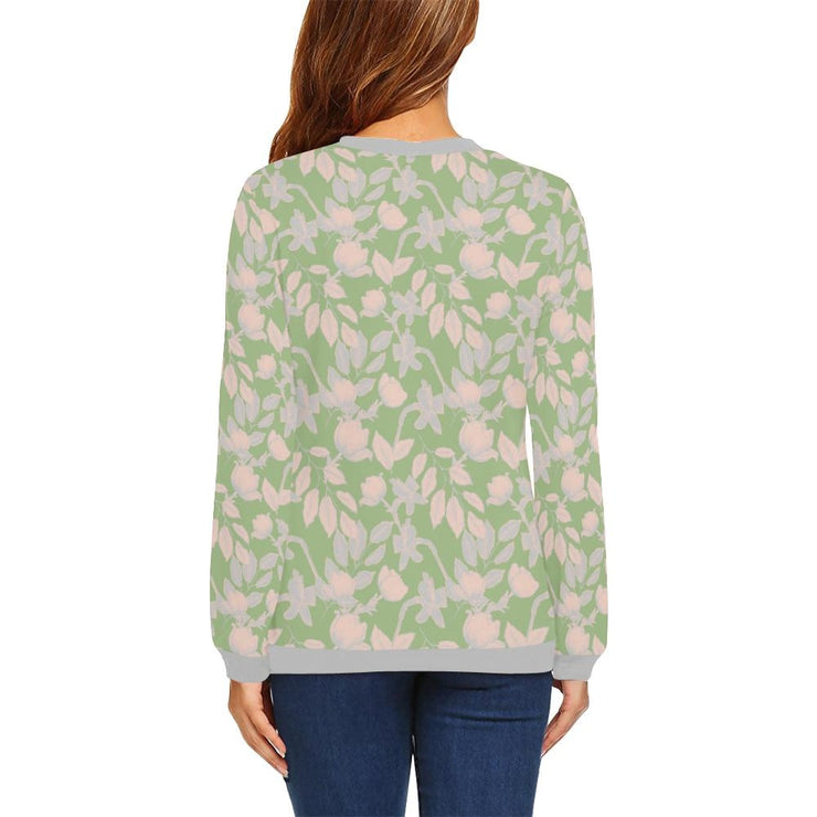 Lacey Pink Green Crewneck Top - Crewneck Top
