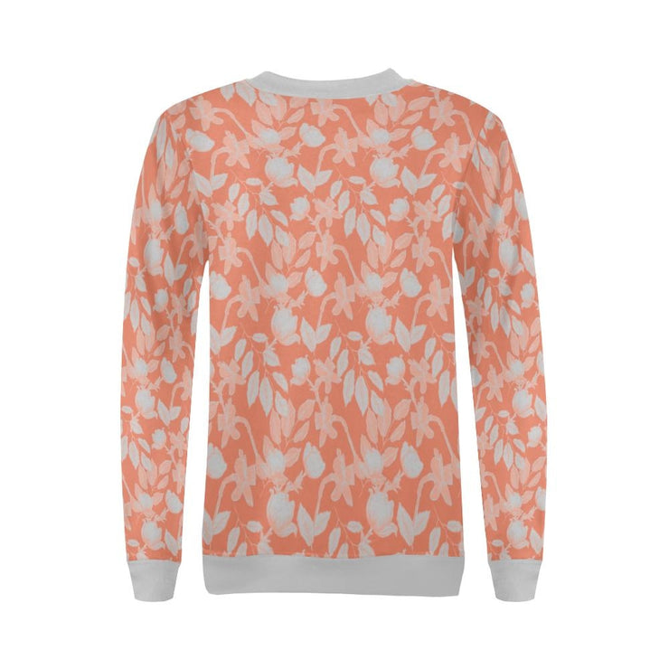 Lacey Red Orange Crewneck Top - Crewneck Top