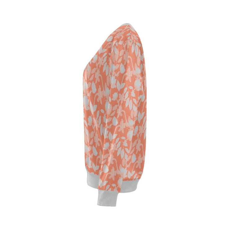 Lacey Red Orange Crewneck Top - Crewneck Top