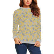 Lacey Yellow Grey Crewneck Top - Crewneck Top