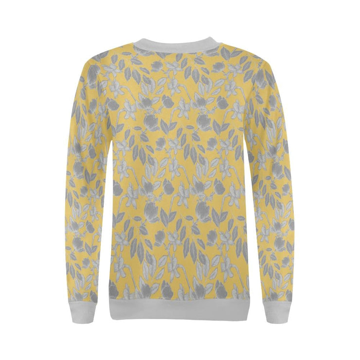 Lacey Yellow Grey Crewneck Top - Crewneck Top