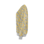 Lacey Yellow Grey Crewneck Top - Crewneck Top