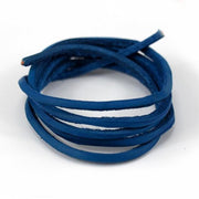 Leather Shoelaces - Blue - Shoelace