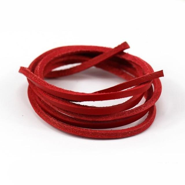 Leather Shoelaces - Red - Shoelace