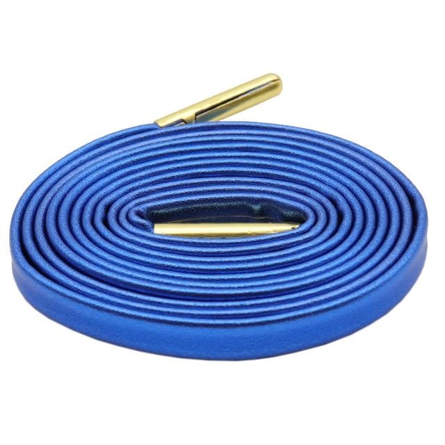 Metallic Leather Shoelaces - Blue Golden / 80 cm - Shoelace