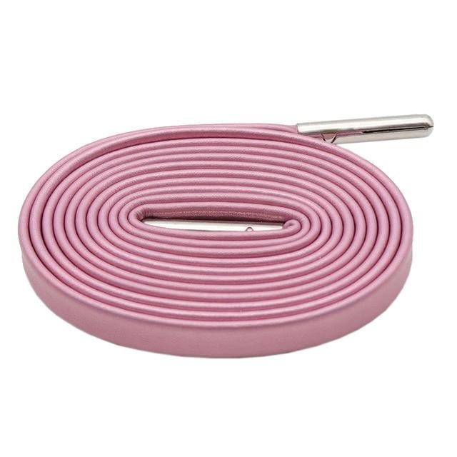 Metallic Leather Shoelaces - Pink Silver / 80 cm - Shoelace