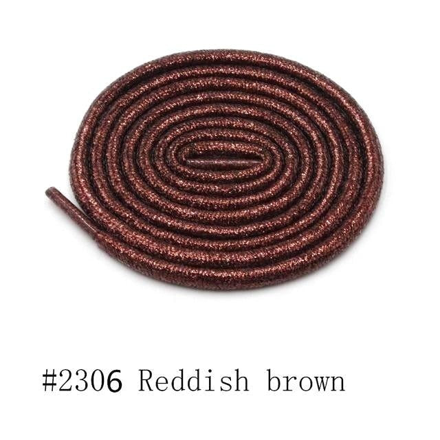 Round Metallic Shoelaces - Reddish brown / 100 cm - Shoelace