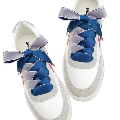 Two-Tone Satin and Velvet Shoelaces - Shoelace
