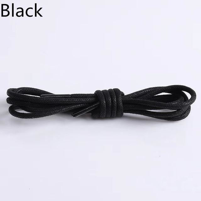 Waxed Round Leather Shoelaces - Black-6 / 100 cm - Shoelace