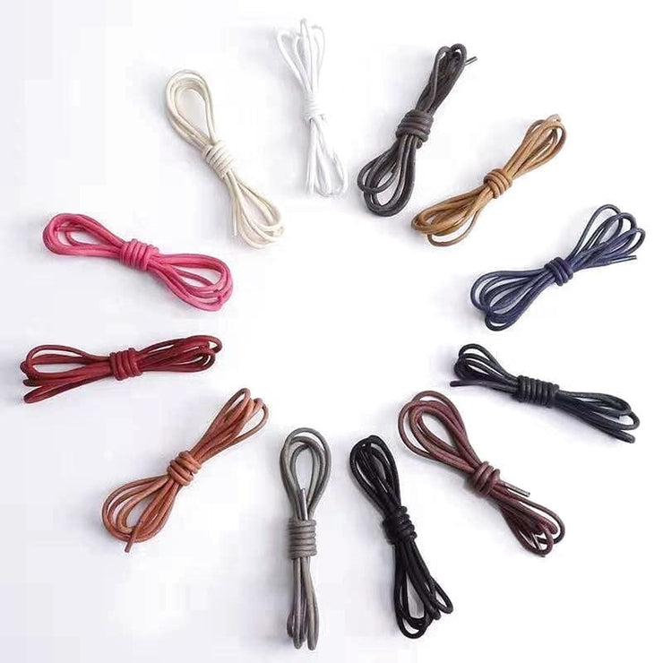 Waxed Round Leather Shoelaces - Shoelace