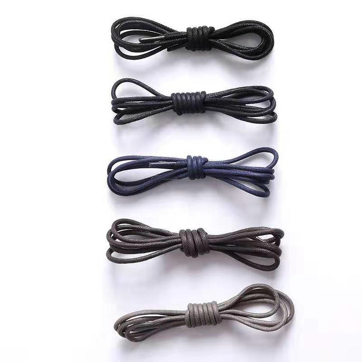 Waxed Round Leather Shoelaces - Shoelace