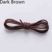 Waxed Round Leather Shoelaces - Dark Brown-9 / 120 cm - Shoelace