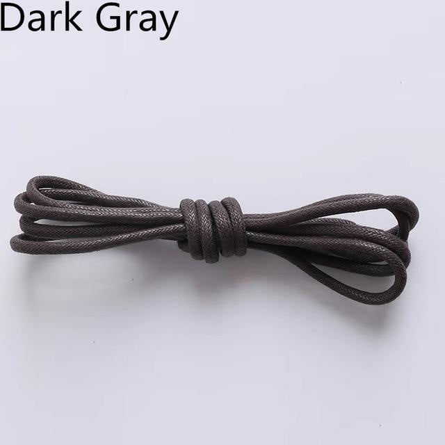 Waxed Round Leather Shoelaces - Dark Gray-3 / 80 cm - Shoelace