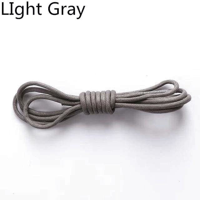 Waxed Round Leather Shoelaces - Light Gray-8 / 60 cm - Shoelace