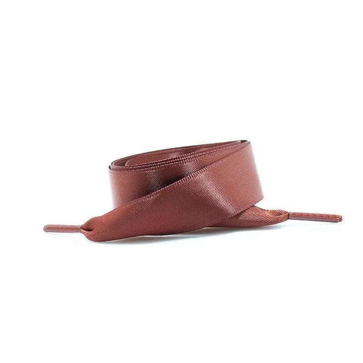 Wide Satin Shoelaces - Brown / 100 cm - Shoelace