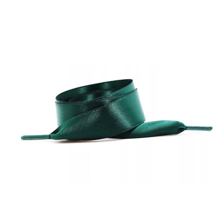 Wide Satin Shoelaces - Dark Green / 100 cm - Shoelace