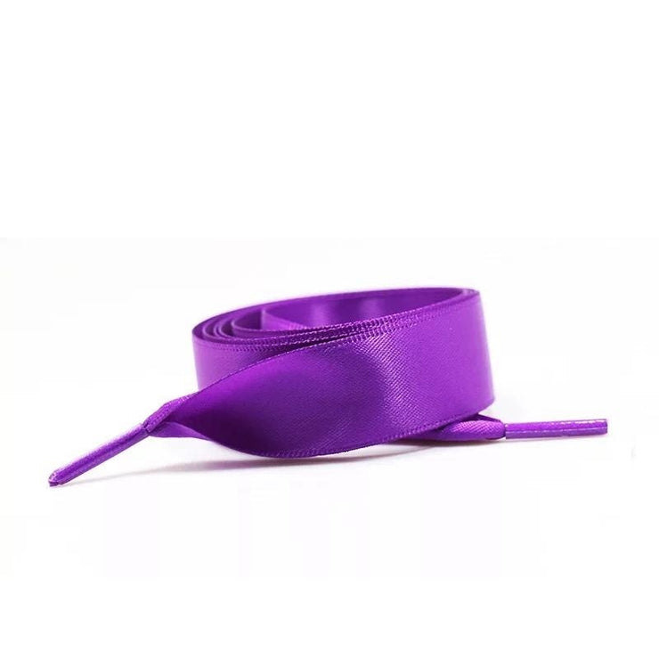 Wide Satin Shoelaces - Dark purple / 100 cm - Shoelace