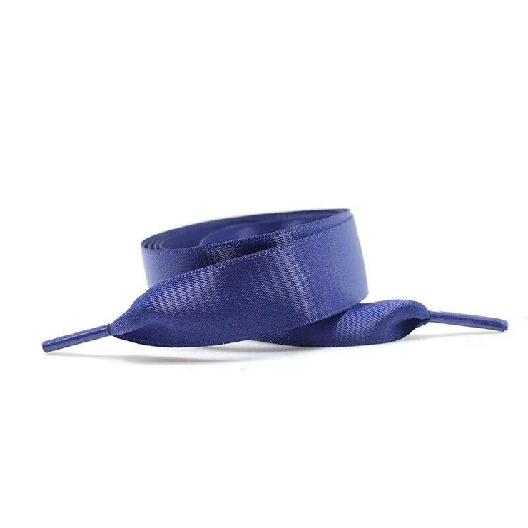 Wide Satin Shoelaces - Navy blue / 100 cm - Shoelace