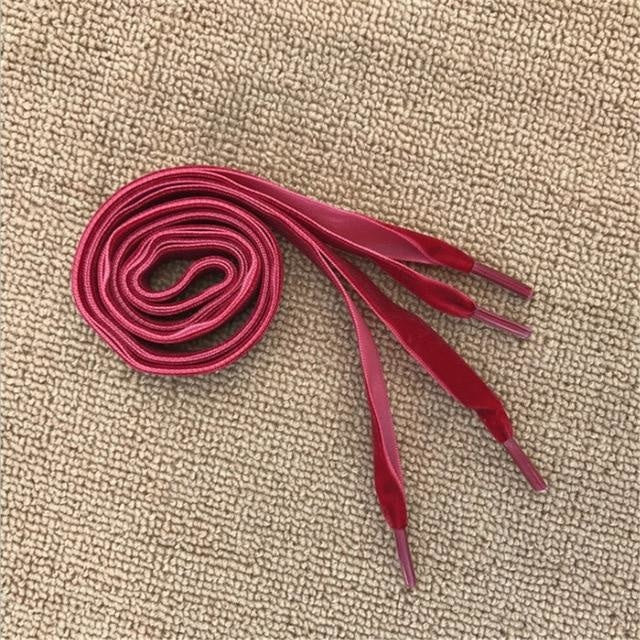 Wide Velvet Shoelaces - wine / 120 cm - Shoelace